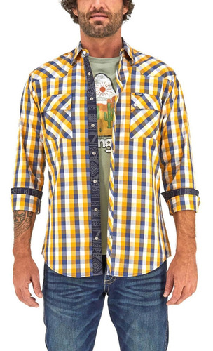 Camisa Vaquera Wrangler Hombre Manga Larga G70