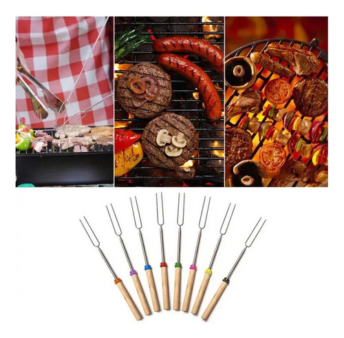 12 Unidades Smores Espetos Varas De Assar Marshmall Extensiv