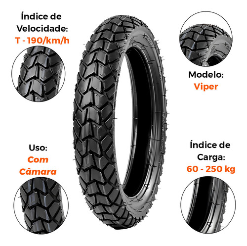 Kit Pneu Xre 190 90-90-19 + 110-90-17 C/ Câmara Maggion