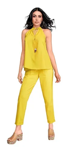 Pantalon de vestir store mujer color mostaza
