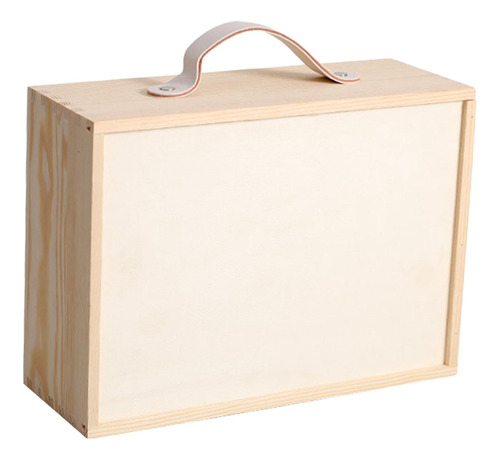 Caja De Almacenamiento De Madera, Contenedor Rectangular,