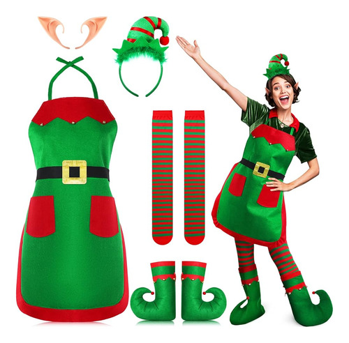 Disfraz De Elfo Para Mujer Conjunto De Disfraz De Elfo Navid