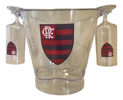 Balde De Gelo Do Flamengo De 4,5l + 2 Taças - Cerveja Chopp