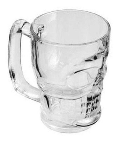 Caneca 500ml Formato Caveira Skull Mug Transparente Zc