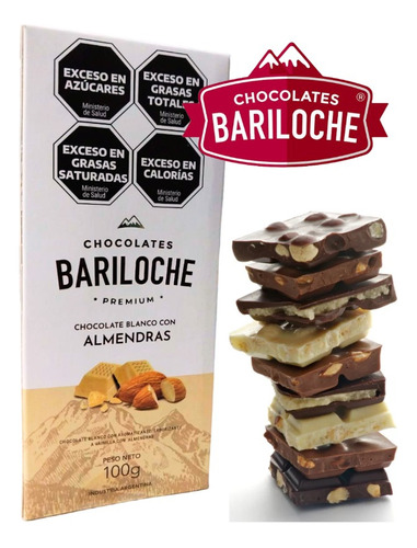 Chocolate Blanco Bariloche Con Almendras X 100g - Premium