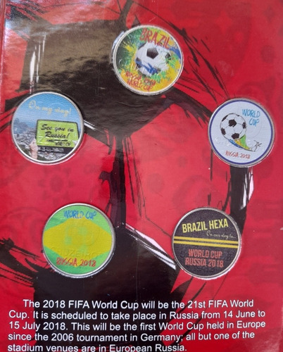 Set De Monedas Mundial Rusia 2018 - Origen Brasil