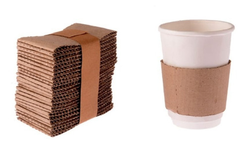 Imagen 1 de 7 de Vasos De Polipapel Blancos + Collarin 12 Oz X 100 Un