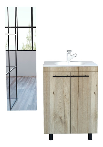 Combo Reflekta 31 Mueble Lavamanos Khari + Espejo Amalfi