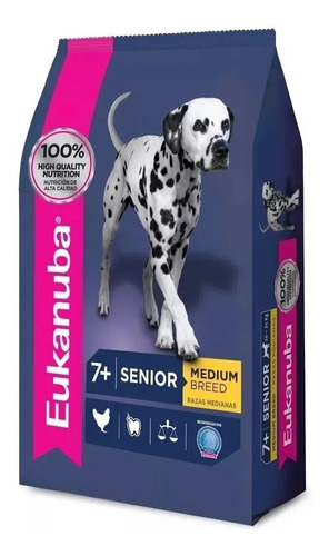 Alimento Eukanuba Super Premium para perro senior de raza mediana sabor mix en bolsa de 3 kg