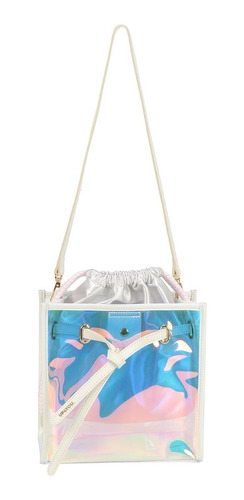 Bolsa Ombro Holográfica Up4you Transparente Transversal