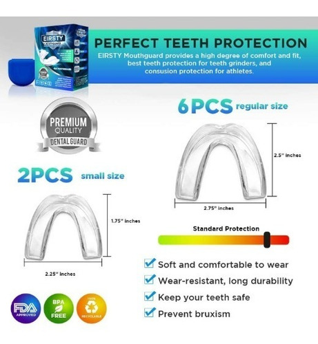 Imagen 4 de 7 de 8 Protectores Bucales Moldeables Para Bruxismo, Deportivo
