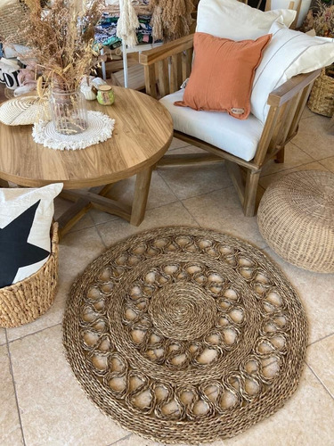 Alfombra Circular Seagras Doble Calado 90 Cm