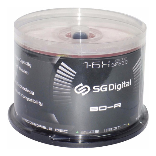 Discos  Blu-ray Sg-digital 25 Gb  Printeable Paq 50  Unidad