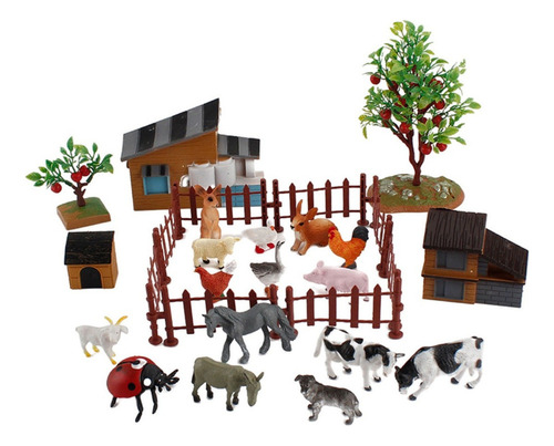 Vo El Set De 21 Animales De Granja De Unids Incluye Cercas