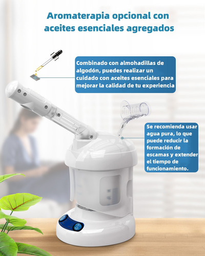 El atomizador Kingsteam incluye un sistema de ozono independiente y una boquilla equipada con una pastilla perfumable para agregar fragancias personalizadas blanco