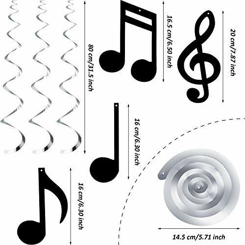 Zonon 25 Piezas De Remolinos Para Colgar Notas Musicales, Re