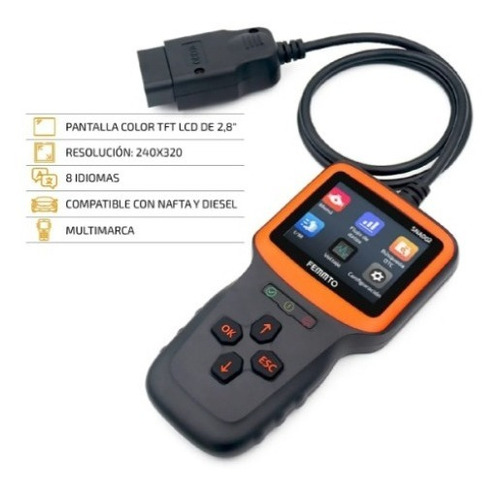 Escaner Automovil Multimarca Obd2 Profesional Femmto Sna002