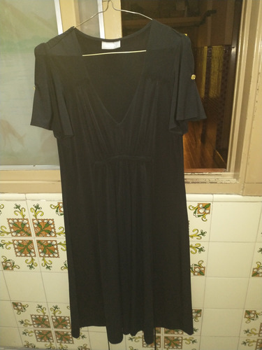 Vestido Verano Negro De Vestir Poliéster 46 Corte Princesa 