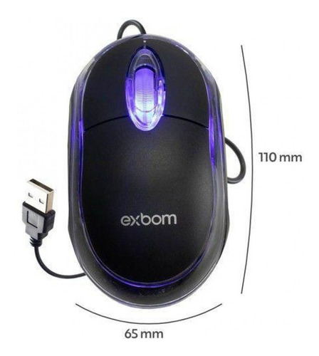 Imagem 3 de 3 de Mini Mouse Óptico Usb 1000dpi Led Moderno Promoção