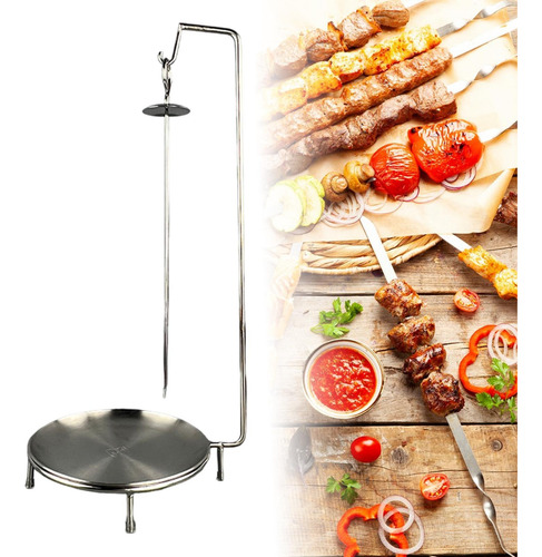 Soporte Vertical Para Brochetas De Barbacoa Con Bandeja De