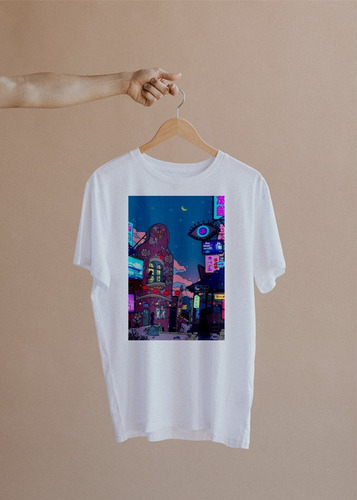 Camiseta De Mujer Diseño Kinesthetic Art Ciudad Animada