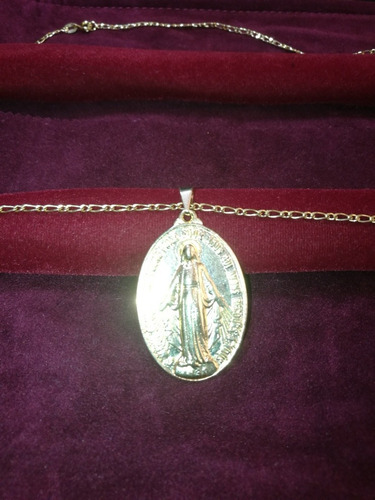 Imagen 5 de 9 de Cadena Baño De Oro 10k Con Virgen Prenda Collar