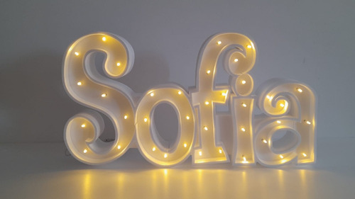 Nombres Iluminados 4 Letras 35 Cm - Polyfan Cartel Con Luces