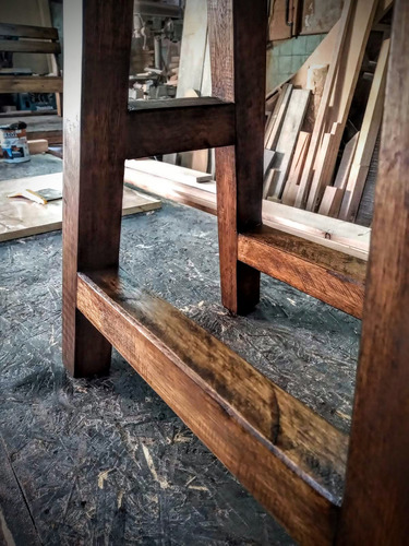 Banco S/respaldo Rustico Madera Quebracho Y Eucalipto
