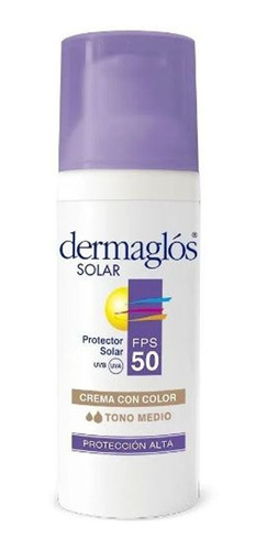 Dermaglós Solar Facial Con Color Fps 50 Tono Medio 50g