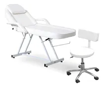 Comprar Camilla Silla De Masajes Cama Spa Faciales Sillon Con Banco Color Blanco