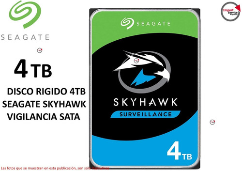 Imagen 1 de 4 de Disco Duro Interno Seagate Skyhawk St4000vx007 4tb Vigilanci