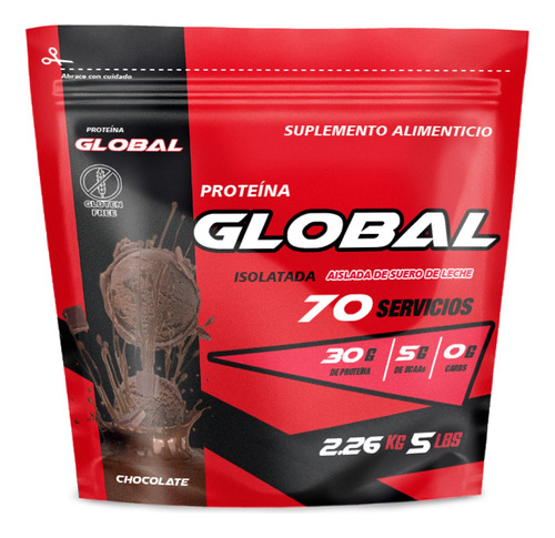 Proteína Isolate Global Protein 2.26kg 5lbs En Bolsa Chocolate