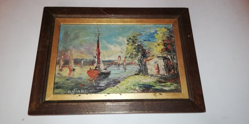 Cuadro Pintura Firmada  R. Viard 23x15