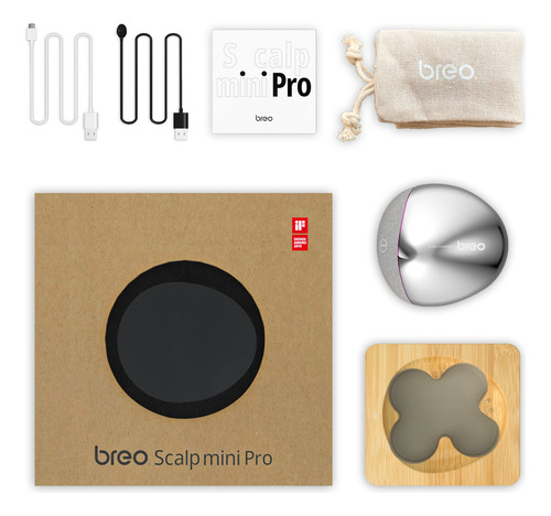 Masajeador De Cuero Cabelludo Breo Portable Mini Ipx7 Con Re