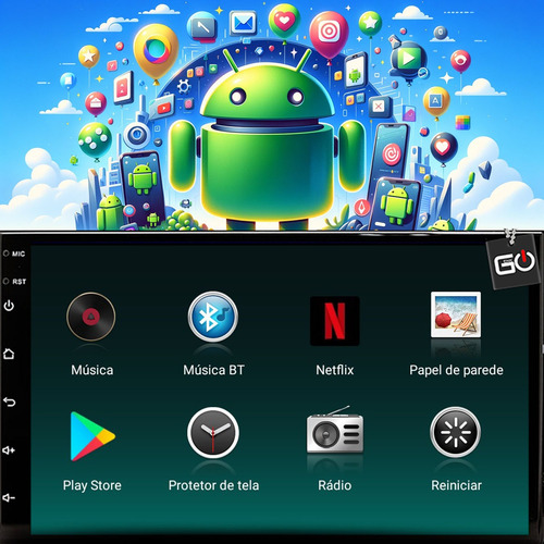 Kit Multimidia 7p Android Carplay Sem Fio Strada 2013 À 2019