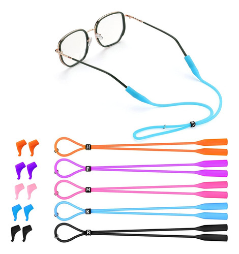 5pc Straps Sujetador Lentes Silicona Ajustable Gancho Antica