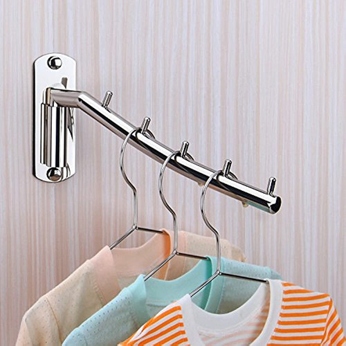 Plegable Percha De Ropa De Pared Soporte De Acero Inoxidabl
