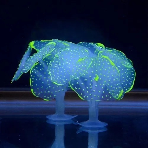 Adorno Coral Silicona Fluor P/ Acuario X 2 Unid #sh001/2