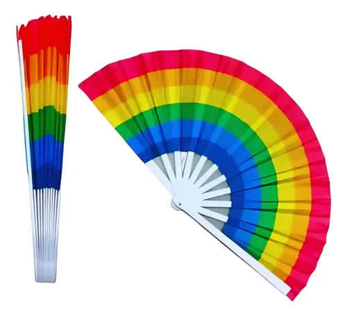comprar 6 Leques De Mão Bandeira Lgbt+ Carnaval Parada Gay