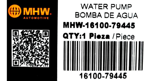 Bomba Agua Toyota Hilux Hiace 2.4 2.7 Meru 10 Huecos