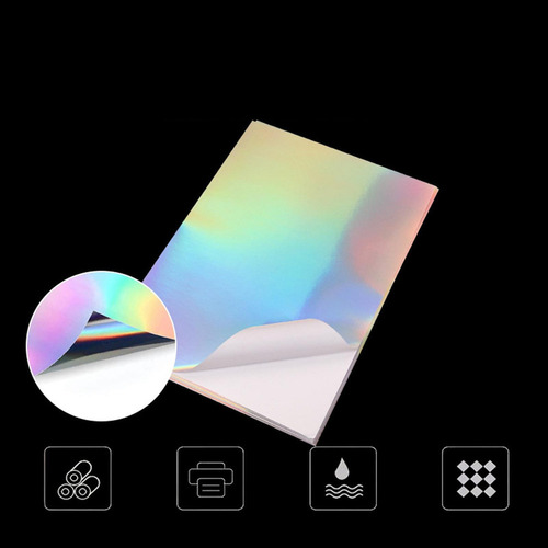 20 Hojas De Papel Adhesivo Holográfico, Adhesivo Resistente