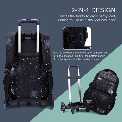 Mochila Infantil Con Ruedas 3 Piezas Resistente Al Agua