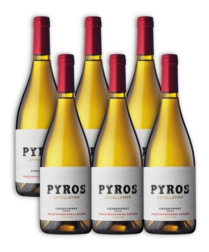 Vino Pyros Appellation Chardonnay X6 750ml Valle De Pedernal