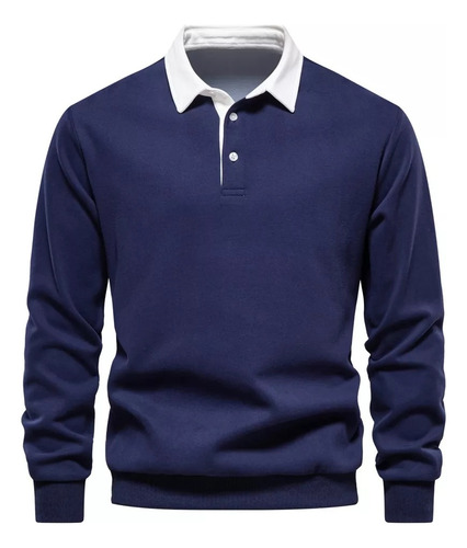 Suéter Informal Con Cuello Tipo Polo Para Hombre, Otoño 2024