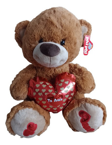 Peluche Oso Pardo Con Corazón Te Amo 40 Cms - Phi Phi Toys