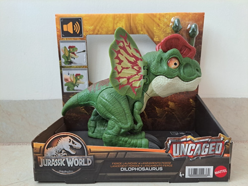 Jurassic World Dilophosaurus Uncaged Fierce Launching Mattel