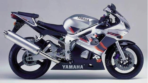 Adesivos Compatível Yamaha Yzf R6 1999 Prata E Preta R699pp Cor ADESIVO EMBLEMA GRÁFICO R6 PRATA E PRETA