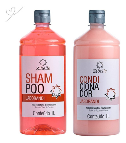 Kit Shampoo + Condi Jaborandi 1l Zibelle Hidratação Profunda