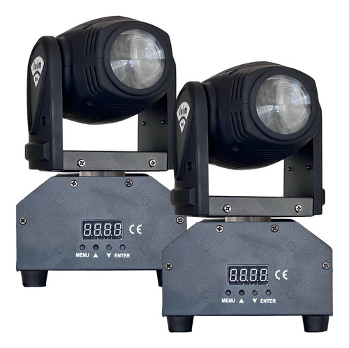 Kit 2 Moving Head Mini Beam Led 12w Cree Rgbw Dmx Jogo D Luz