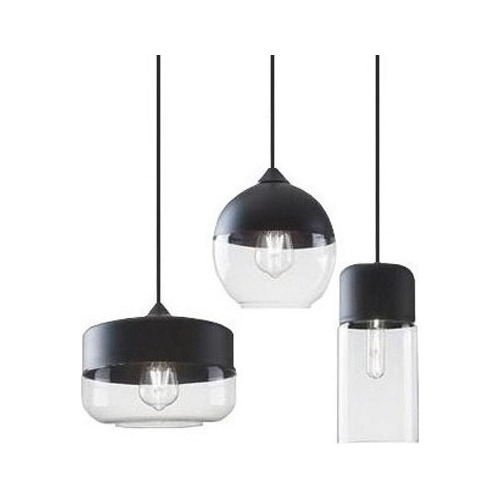 X3 Colgante Cristal 1 Luz Dayan Mitte Gurion Negro Led Cie